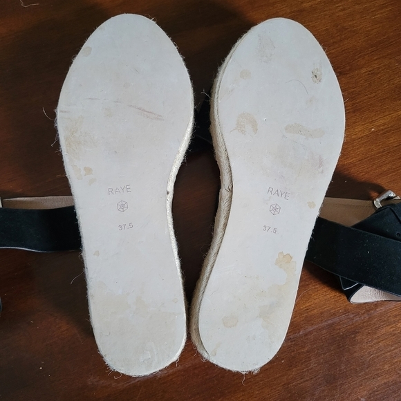 Raye Drew Espadrille Platform Sandal Sz 37.5 (US 7) Black - Picture 9 of 9